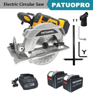 PATUOPRO 1500W Brushless Circular Saw 6.5inch Cordless Electric Saw Stone Woodworking Cutting Power Tools For Makita 18V Battery