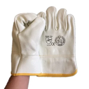 1 Pair Working Gloves Cowhide Leather Insulation Welder Welding Gloves Safety Protective Garden Sports Wear-resisting Gloves NEW