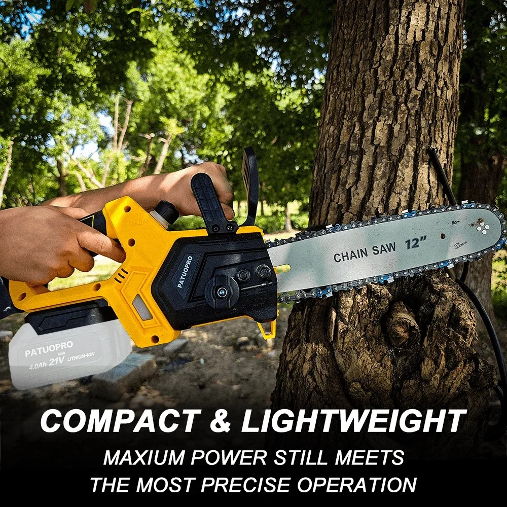 Brushless Chainsaw 12'' Cordless Electric Saw Rechargeable Saw for Tree Cutting fit Makita 18v Battery - Image 3