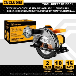DEKO DKCS series electric circular saw 185mm multifunctional cutting machine 1500W household electric tool with auxiliary handle