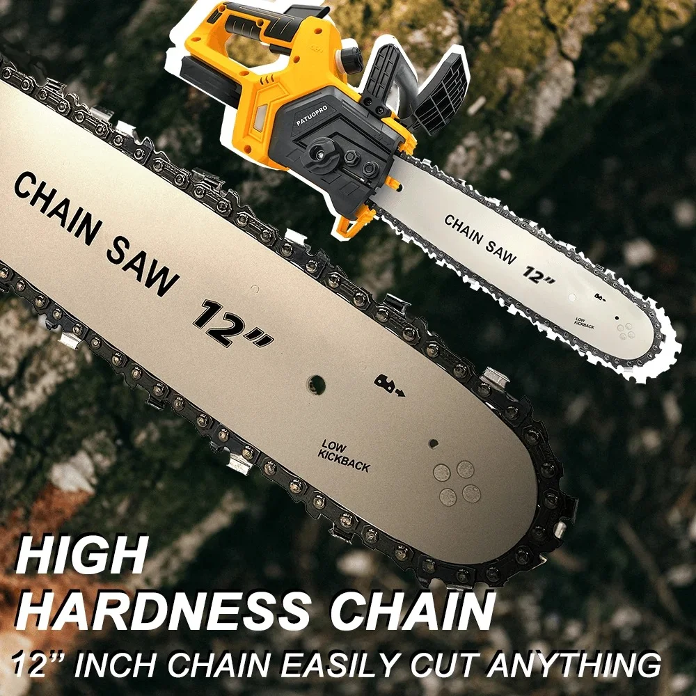 Brushless Chainsaw 12'' Cordless Electric Saw Rechargeable Saw for Tree Cutting fit Makita 18v Battery - Image 4