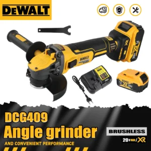 DEWALT DCG409 125mm Flat Head Angle Grinder–20V Brushless Cordless,6-Speed Adjustment (3000-9000RPM), Cutting&Grinding Bare Tool