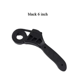 6/8 Inch Belt Wrench Oil Filter Remover Adjustable Chain Strap Spanner Vehicle Maintenance Tool Disassembly Oil Filter Extractor - Black, 6 Inch